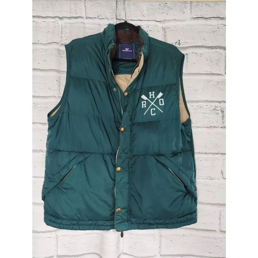 Vineyard Vines Green Full Zip Puffer Jacket Mens Large HOCR Rowing